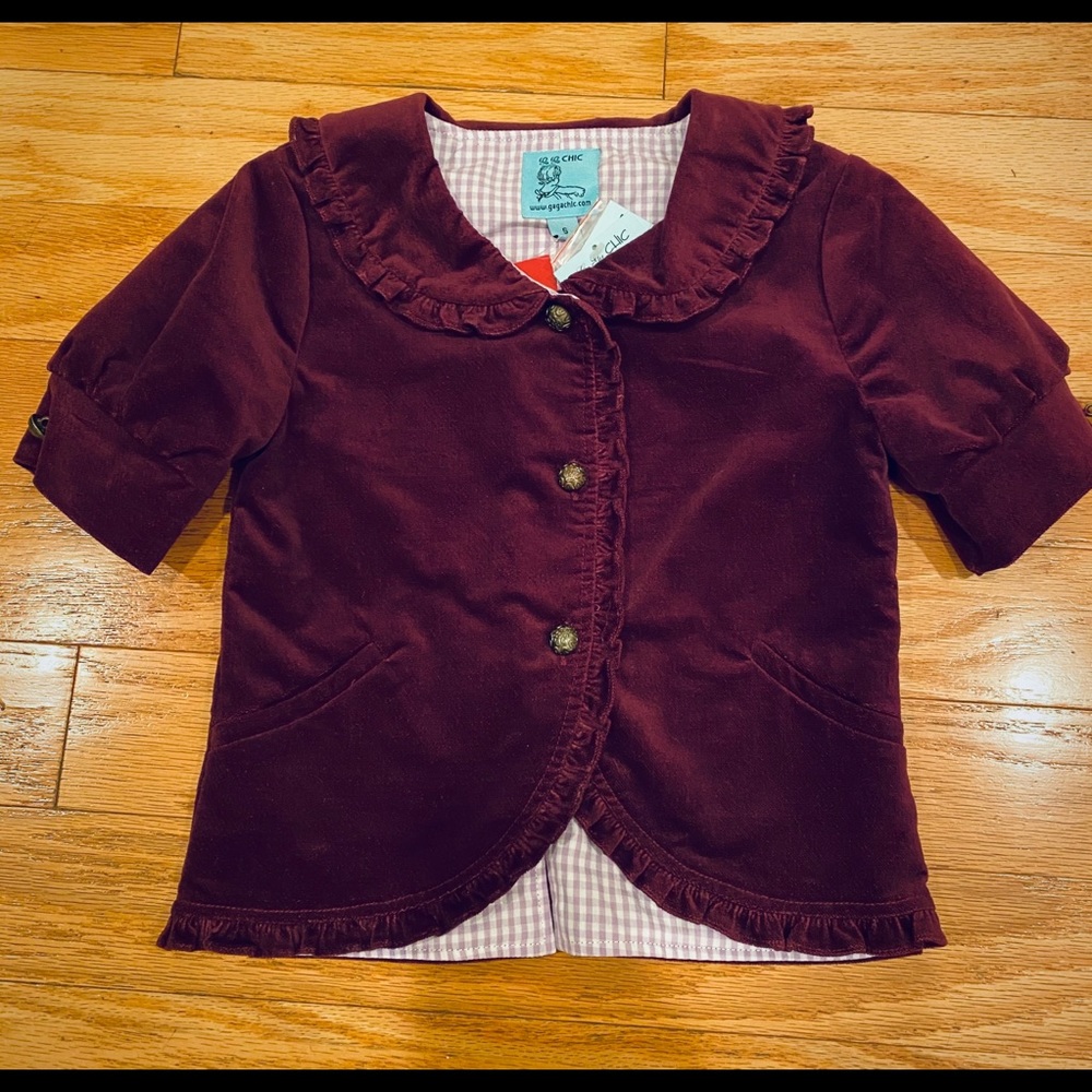 NEW Gaga Chic Purple Velvet Top Sz 6